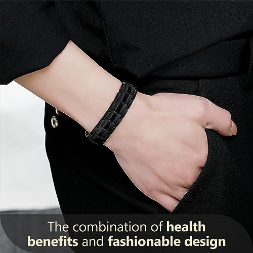 Feraco Mens Magnetic Bracelet Titanium Steel Magnetic Bracelet with Double Row 4 Elements FeracoBuy Supplements Australia