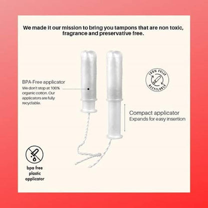 MYBOXSHOP Organic Tampons - 100% Pure Organic Cotton Tampons with BPA-Free Applicator MYBOXSHOPBuy Supplements Australia