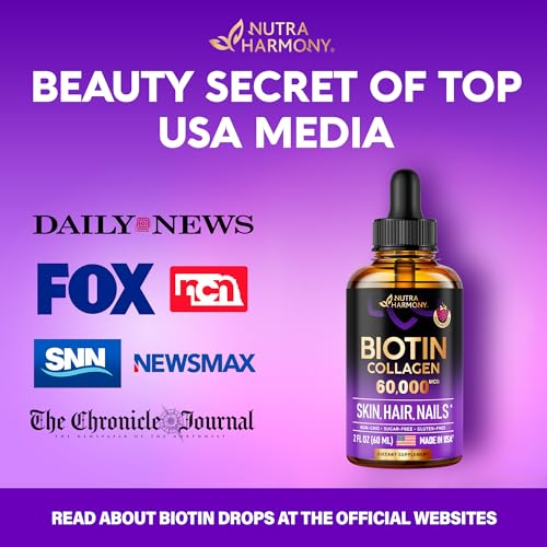 Liquid Biotin & Collagen - Vitamins for Hair Growth Support for Women & Men NUTRAHARMONYBuy Supplements Australia