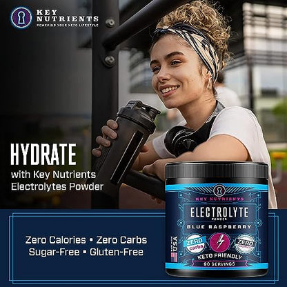 KEY NUTRIENTS Multivitamin Electrolytes Powder No Sugar - Tempting Blue Raspberry KEY NUTRIENTSBuy Supplements Australia