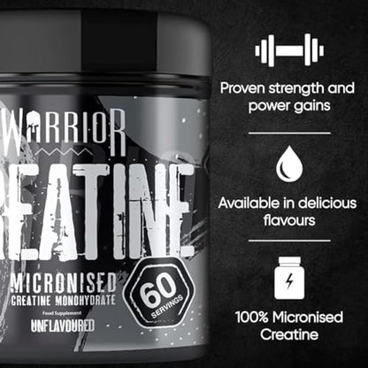 Warrior Creatine Monohydrate Powder – 300g – Micronised for Easy Mixing WarriorBuy Supplements Australia