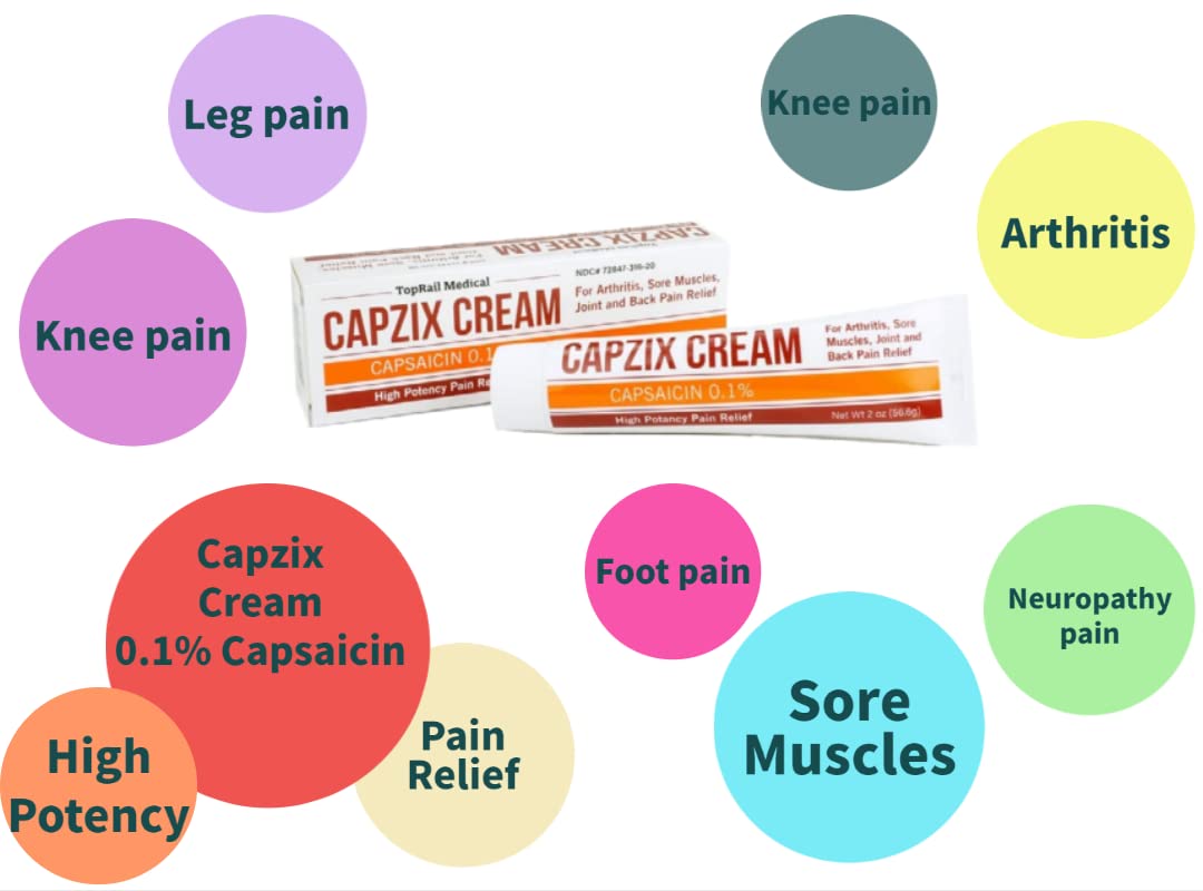 Capzix Cream for Pain Relief 2 OZ Capsaicin .1% High Potency/ Maximum Strength CAPZIX CREAMBuy Supplements Australia