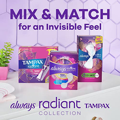 Tampax Radiant Tampons, Super Absorbency, With Leakguard Braid, Unscented, 28 Count TampaxBuy Supplements Australia