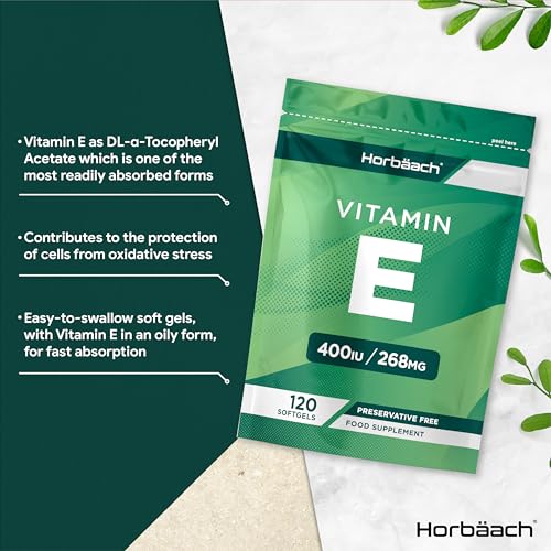 Vitamin E Capsules 400iu | 120 Count | High Strength Vitamin E as DL-a-Tocopheryl HorbäachBuy Supplements Australia