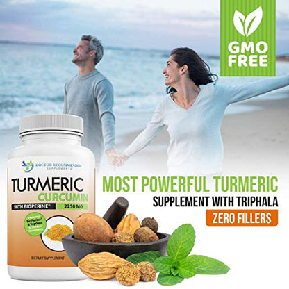 Turmeric Curcumin - 2250mg/d - 95% Curcuminoids - 180 Veggie Caps with Black Pepper DOCTOR RECOMMENDED SUPPLEMENTSBuy Supplements Australia