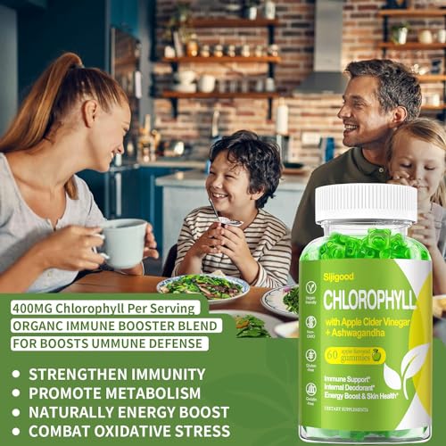 Organic Chlorophyll Gummies with Ashwagandha, Black Seed Oil, Apple Cider Vinegar SijigoodBuy Supplements Australia