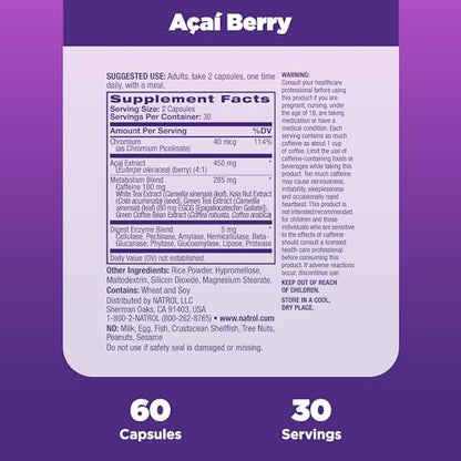 Natrol Acai Berry Diet, 60 Capsules NatrolBuy Supplements Australia