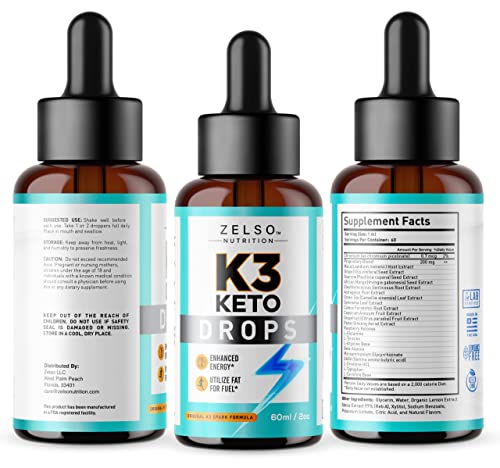K3 Keto Drops for Weight Loss - Fat Burner & Metabolism Booster | Advanced Keto Carb ZELSOBuy Supplements Australia
