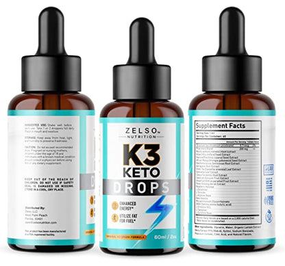 K3 Keto Drops for Weight Loss - Fat Burner & Metabolism Booster | Advanced Keto Carb ZELSOBuy Supplements Australia