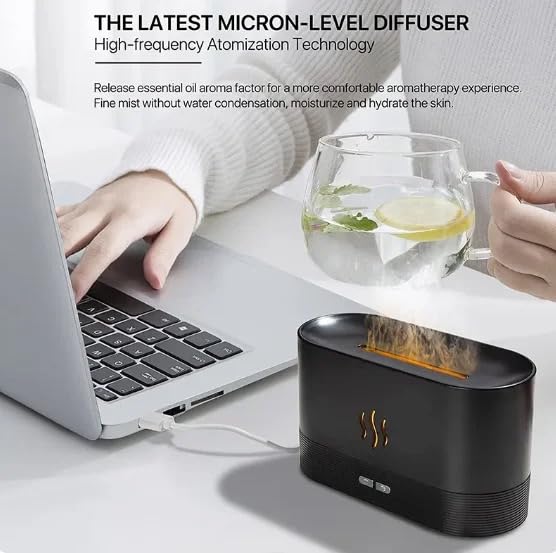 Flame Aroma Diffuser Humidifier 180ml, Oil Essential 2 Modes Brightness Aroma Humidifier GenericBuy Supplements Australia