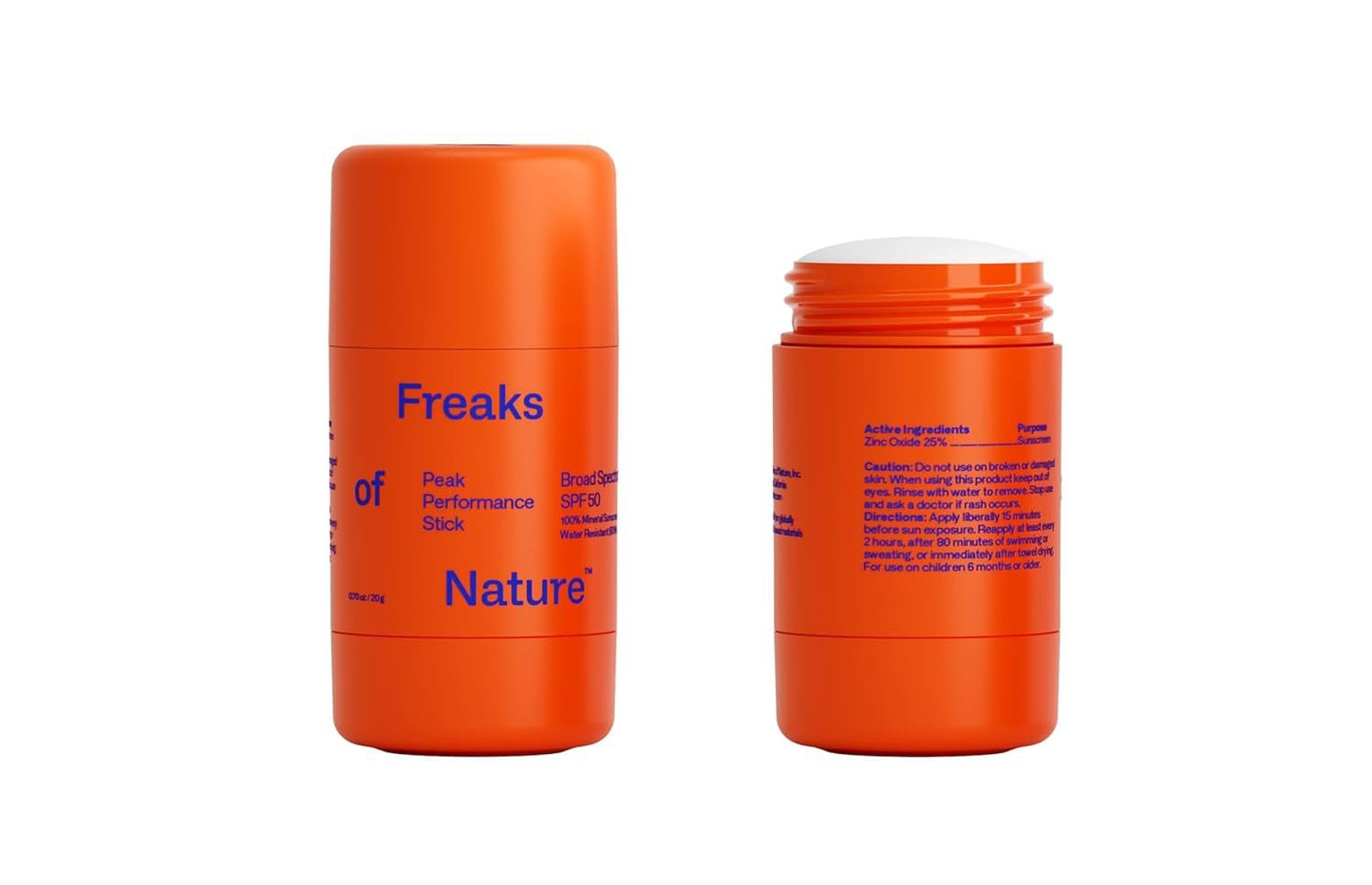 Peak Performance Sun Stick SPF 50 | 100% Mineral Sunscreen | Lightweight, 40-Min Water-Resistant | Plant-Based, Eco-Friendly, Reef-Safe, Cruelty-Free | All Skin Types | 0.70 oz | Pack of 2 Freaks of NatureBuy Supplements Australia