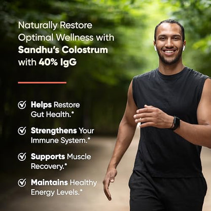 Sandhu's Pure Bovine Colostrum Powder Supplement for Humans |40% IgG Highly Sandhu'sBuy Supplements Australia