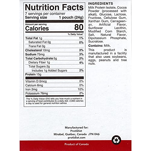 Protidiet Chocolate Flavor High Protein Instant Pudding Mix (7-5.9 oz Pouches) (Chocolate) ProtiDIETBuy Supplements Australia