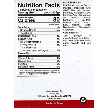 Protidiet Chocolate Flavor High Protein Instant Pudding Mix (7-5.9 oz Pouches) (Chocolate) ProtiDIETBuy Supplements Australia
