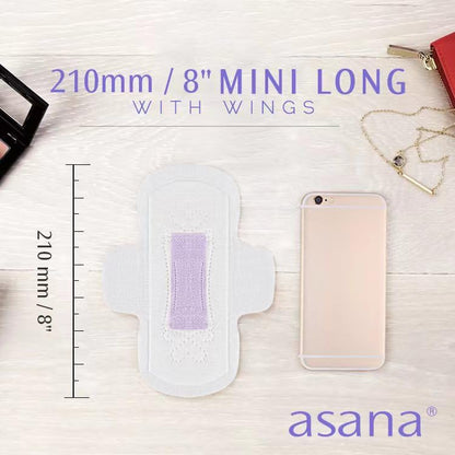 Asana Natural Teen Period Pads Combo Pack (Mini, Mini Long, Liner, and Women Reg - Chlorine Free AsanaBuy Supplements Australia