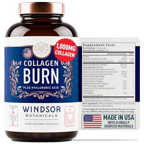 Thermogenic Multi Collagen Burn Capsules - Hydrolyzed Multi Collagen Complex Types WINDSOR BOTANICALSBuy Supplements Australia