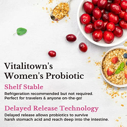 VITALITOWN Women's Probiotics 120 Billion CFUs 1 Daily, 30 Strains, with Prebiotics VITALITOWNBuy Supplements Australia