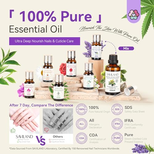 SAVILAND Essential Oils for Cuticle Nails: 100% Pure Natural Essential Oil Tea Tree Lavender Jasmine SAVILANDBuy Supplements Australia