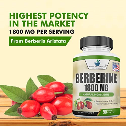 Berberine 1800mg Per Serving, Berberine Supplement, Berberine HCL, Berberine Pills American Standard SupplementsBuy Supplements Australia