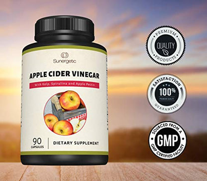 Sunergetic Premium Apple Cider Vinegar Capsules – Includes Apple Pectin, Spirulina SunergeticBuy Supplements Australia