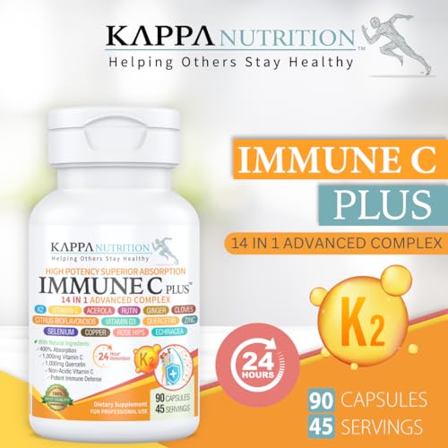 Quercetin 1,000mg, Vitamin C 1,000mg, Zinc 50mg, Vitamin D3 5,000iu, Selenium, Copper, Acerola, Ginger, Rutin, Bitter Orange, Rose Hips, Echinacea, Immune C Plus, 14 in 1 Immune C Plus (90 Count) KAPPA NUTRITIONBuy Supplements Australia