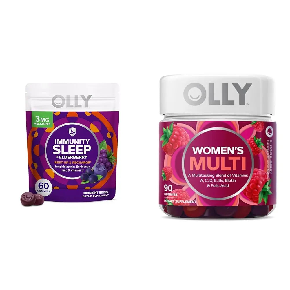 OLLY Immunity Sleep and Women's Multivitamin Gummy Vitamin Bundle (60 + 90 Count) OLLYBuy Supplements Australia