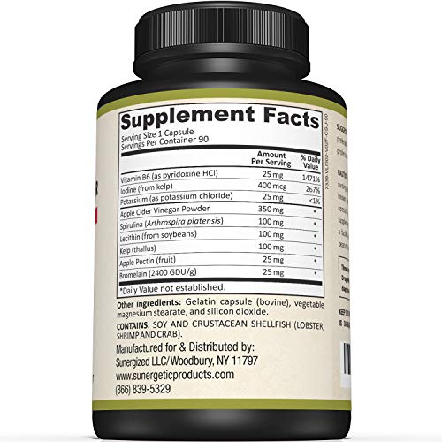 Sunergetic Premium Apple Cider Vinegar Capsules – Includes Apple Pectin, Spirulina SunergeticBuy Supplements Australia