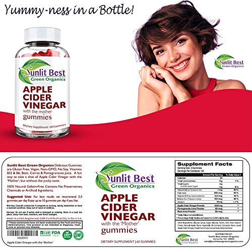 Apple Cider Vinegar Gummies Vitamins with The Mother, Delicious Immunity, Gluten Free Sunlit Best Green OrganicsBuy Supplements Australia