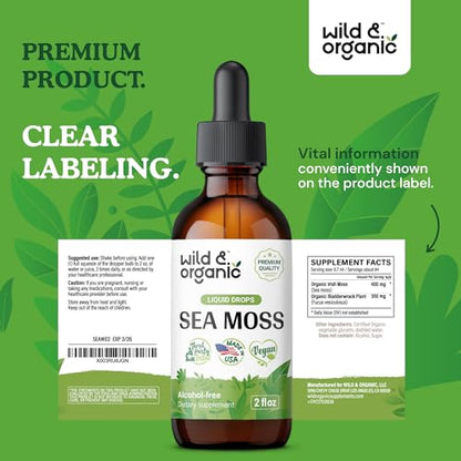 Sea Moss - Organic Sea Moss Liquid Drops - Irish Sea Moss Supplement - Seamoss Wild & OrganicBuy Supplements Australia
