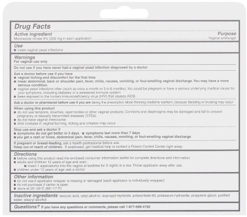 Monistat 3 Vaginal Antifungal Medication, 0.18-Ounce, 3 Prefilled Applicators (Pack of 2) MonistatBuy Supplements Australia