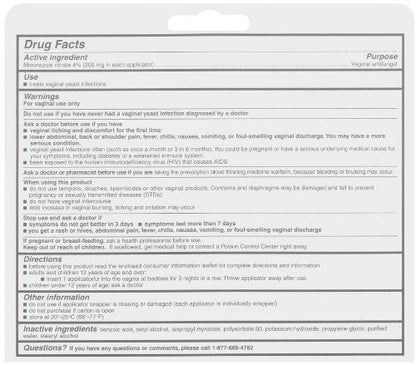 Monistat 3 Vaginal Antifungal Medication, 0.18-Ounce, 3 Prefilled Applicators (Pack of 2) MonistatBuy Supplements Australia