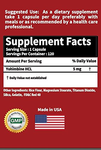 RaeSun Botanics Yohimbine HCL Bark Extract Extra Strength Supplement 5mg x 120ct RaeSun BotanicsBuy Supplements Australia