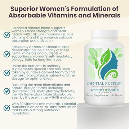 Women's Health Network Essential Nutrients – Daily Multivitamin for Energy, Healthy Aging & Immune Support, Folate as Quatrefolic®, a Patented Natural Form of 5-MTHF Women's Health NetworkBuy Supplements Australia