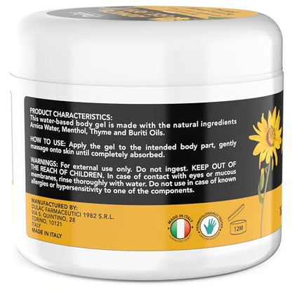 Dulac Arnica Body Massage Gel – Water-Based Cosmetic Massage Gel with Arnica Montana, Fast-Absorbing Lightweight Texture, Non-Greasy Feel, Dermatologically Tested, 16.9 fl oz DULÀC FARMACEUTICI 1982Buy Supplements Australia