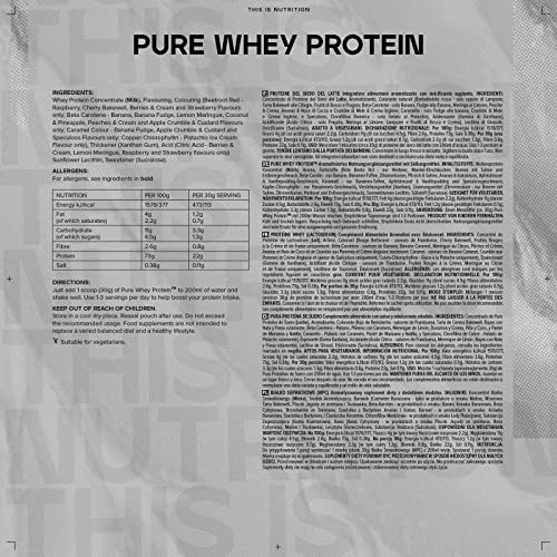 Bulk Pure Whey Protein Powder Shake, Berries and Cream, 1 kg, Packaging May Vary BulkBuy Supplements Australia