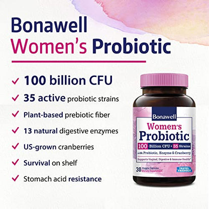 Bonawell Probiotics for Women 100B, with Organic Prebiotic, Cranberry for Feminine Health BonawellBuy Supplements Australia