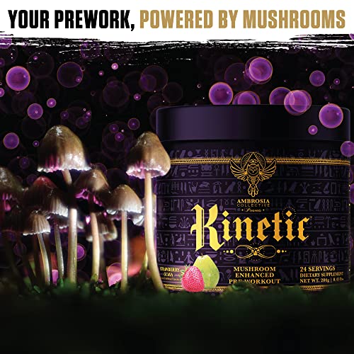 Ambrosia Kinetic Organic Preworkout, Mushroom Enhanced Natural Pre Workout Supplement AmbrosiaBuy Supplements Australia