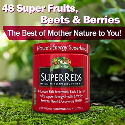 Garden Greens Super Reds Energizing Polyphenol Superfoods, Antioxidants, Powder Drink Garden GreensBuy Supplements Australia