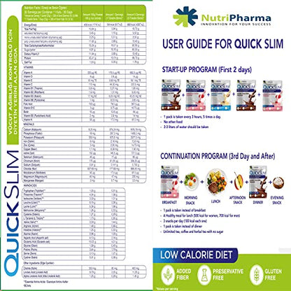 Quick Slim Meal Replacement Shake for Weight Loss, 30 Servings, 20g Protein, 27 Vitamins NUTRIPHARMA Quick SlimBuy Supplements Australia
