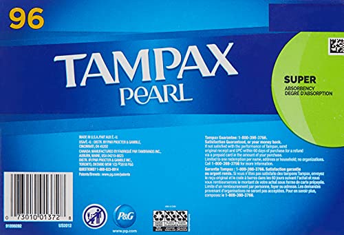 Tampax Pearl Unscented Super Absorbency Tampons, 96 Count TampaxBuy Supplements Australia