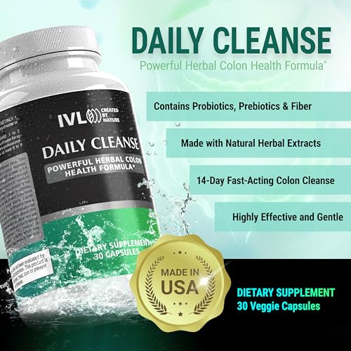 IVL - Daily Cleanse Herbal Colon Health Formula - Detoxification, Probiotic, Digestive Support IVLBuy Supplements Australia