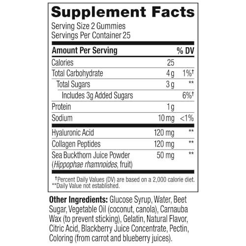 OLLY Glowing Skin Gummy, 25 Day Supply (50 Count), Plump Berry, Hyaluro OLLYBuy Supplements Australia