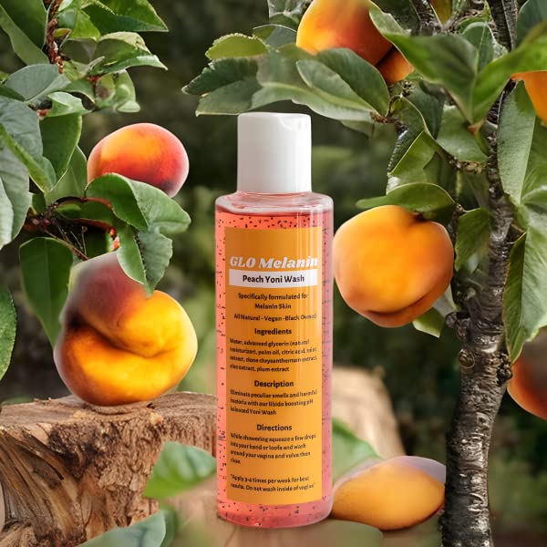 GLO Melanin Peach Yoni Wash with Aloe Vera, All Natural Feminine Wash for Women pH Balance Glo MelaninBuy Supplements Australia