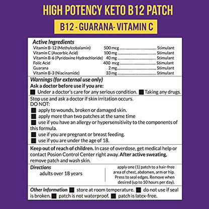 VitaPatch Keto Patch with B12 Methylcobalamin and Vitamin Guarana B12 Patch for Energy VitaPatchBuy Supplements Australia