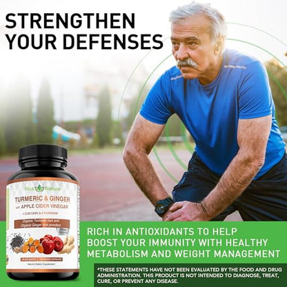 PIUS NATURE Turmeric Curcumin and Ginger with Apple Cider Vinegar, USDA Organic PIUS NATUREBuy Supplements Australia