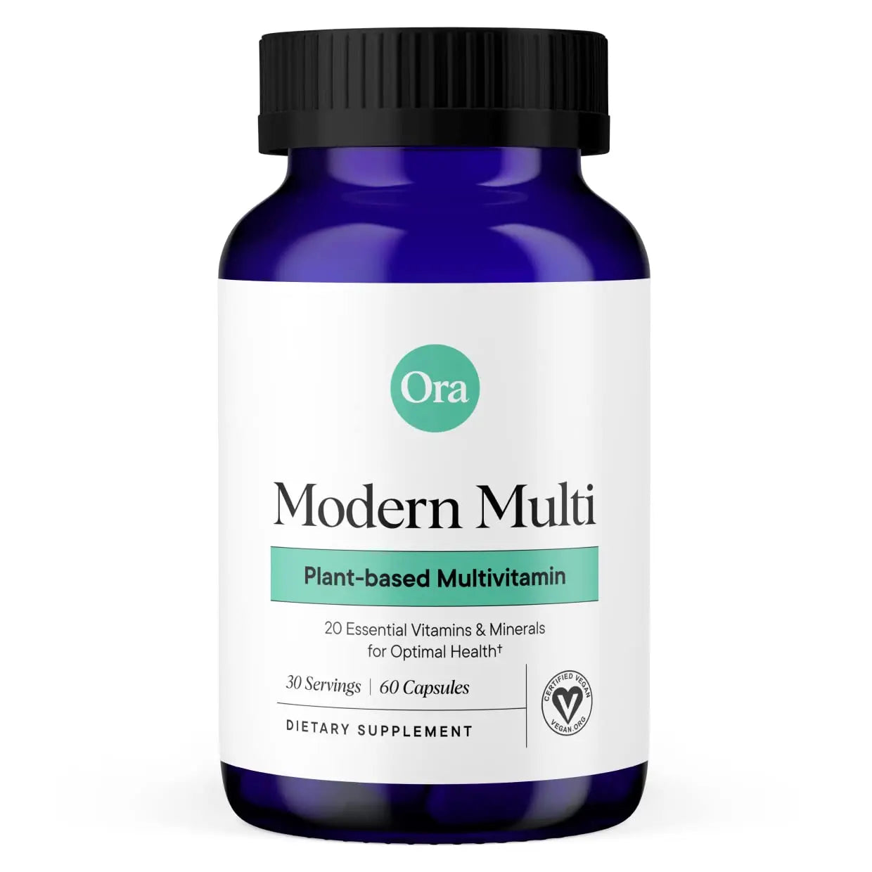 Ora Organic Plant Based Multivitamin for Women and Men, Bluelight Protection - Brain, Eye, Energy, Immune, Skin, Hair, Heart Ora Organic