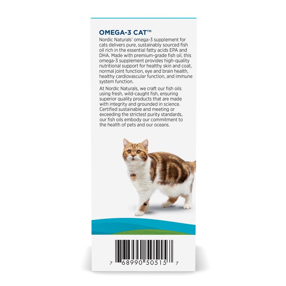 Nordic Naturals Omega-3 Cat, Unflavored - 2 oz - 304 mg Omega-3 Per One mL - Fish Oil for Cats with EPA & DHA - Promotes Heart, Skin, Coat, & Immune Health - Non-GMO Nordic NaturalsBuy Supplements Australia