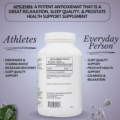 PRISTINE'S Apigenin Relaxation & Sleep Supplement Support - 50mg 300 Day Supply PRISTINE'SBuy Supplements Australia